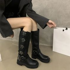 SPECIFICATIONSBrand Name: AmozaeBoot Type: WESTERNShaft Material: PUOutsole Material: RUBBERUpper Material: PUHign-concerned Chemical: NoneOrigin: Mainland ChinaCN: ZhejiangSeason: WinterInsole Material: PUHeel Type: Square heelLining Material: microfiberBoot Height: Knee-HighItem Type: BOOTSFashion Element: Belt BuckleDepartment Name: ADULTToe Shape: round toeHeel Height: High (5cm-8cm)With Platforms: YesPlatform Height: 0-3cmStyle: Romanis_handmade: YesPattern Type: SolidFit: Fits true to size Trendy Winter Martin Boots With Square Toe, Trendy Square Toe Martin Boots For Fall, Trendy Winter Moto Boots With Square Toe, Casual Faux Leather Knee-high Boots With Square Toe, Casual Knee-high Boots With Square Toe In Faux Leather, Trendy Knee-high Martin Boots For Spring, Trendy Spring Knee-high Martin Boots, Trendy Faux Leather Martin Boots With Square Toe, Casual Moto Boots With Square Toe