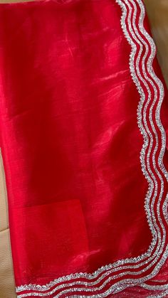 Red Organza Saree Elegant Red Dupatta, Red Summer Saree, Red Dupatta For Summer Parties, Fitted Red Dupatta For Summer, Red Organza Saree, Organza Saree, Beauty Book, Etsy Accessories, Accessory Gift