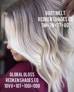 Redken Shades White Blonde Formula, Redken Shades Eq Icy Blonde Formula, Redken Shades Root Smudge Formula, White Blonde Toner Formula Redken, Shades Eq Toner Formulas Root Smudge, Silver Hair Color Formula, Hair Stations, Ice Blonde Hair