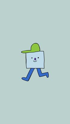 a drawing of a person wearing a hat and holding a box with their face on it