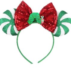 -Smoke Free And Pet Free. All Orders Ship Via Usps Within 24 Hours Monday-Saturday Christmas Minnie Mouse, Festival Hair Accessories, Holiday Hair Accessories, Minnie Mouse Headband, Christmas Lollipops, Mickey Mouse Ears Headband, Disney Minnie Mouse Ears, Holiday Headbands, Disney Mickey Ears