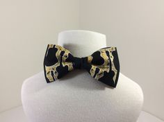 Guitar and Music bow tie by Sewluv2create on Etsy Black And Gold Bow Tie, Bow Tie Butterfly, Dapper Semi-formal Tie With Bow Tie Back, Fitted Butterfly Knot Bow Tie For Black-tie Events, Black Butterfly Knot Bow Tie, Guitar Print, Double Bow, Music Lover, Tie Accessories