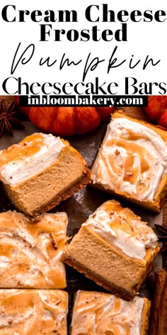 cream cheese frosted pumpkin brownies with cinnamon glaze