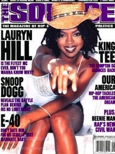 a magazine cover with a woman wearing a hat