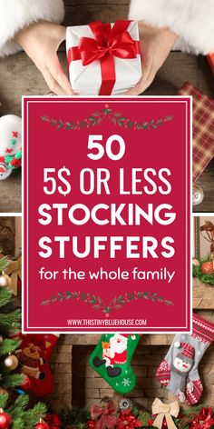 christmas presents with the words 50 or less stocking stuff for the whole family