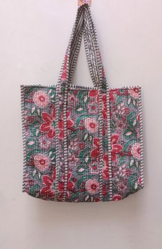 Quilted Shopping Tote Bag ! Indian Handmade Pure Cotton Beautiful Women's Beach Wear Bag, Party Wear Storage Bag, Travel Bag, Shoulder Bags 100% cotton fabric SIZE:- 18 inch X 18 Inch X 7 Inch Usage : Cosmetic, Make-up, Travel, Toiletries, Tote Bag, Medicine, Accessories, Shoulder Bags, Handle Bag, Women Bags, Cosmetic Bag, Gift For Her, Bridesmaid Bag, Storage Bag, Grocery Bag, Shopping Bag, Carry Bags, Jhola Bag, Market Bag, Vintage Bags, Picnic Bags, Etc Shopping and much more. Perfect for Beach Visits/ Quick Grocery runs/ Carrying Kids items/ Artist Paint book and Paints /Extra Bag Washable on Cold / Delicate wash Gorgeous Prints of Hand printed cotton are brought together to give an alternate to plastic bags usage . Posted in a flat pack folded. NOTE: ✔ Disclaimer: Natural-dyed colors Trendy Handmade Rectangular Canvas Bag, Handmade Pink Rectangular Canvas Bag, Paint Book, Grocery Shopping Bags, Bridesmaid Bags, Safari Print, Quilted Tote Bags, Hippie Bags, Jungle Print