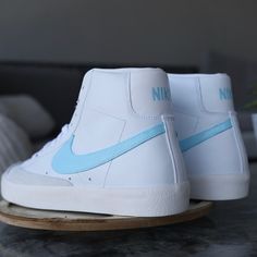 Custom Painted Nike Blazers Nike Shoes Custom, Blazers Nike, Painted Nikes, Nike Blazers, Shoe Wishlist, Shoes Custom, Nike Blazer, Custom Painted, Nike White