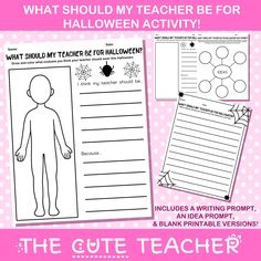 the cute teacher worksheet for halloween