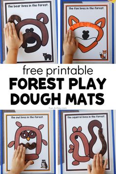 printable forest play dough mats for kids to make