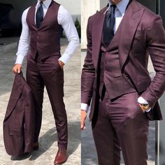 Purple Groom, Suit Purple, Wedding Suits Groomsmen, British Style Men, Suit Tuxedo, Dinner Suit, Business Jacket, Classy Suits, Suit Men