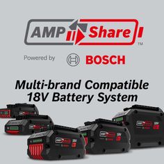 four batteries with the words, multi - brand compatible 18v battery system on them