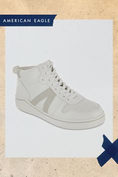 Man-made upper/Lace-up silhouette with perforated detailing/Round toe/TPR outsole Cheap Lace-up Sneakers With Textured Sole, Modern Lace-up Platform Sneakers With White Sole, Medium Fit Lace-up Sneakers With White Sole, White Lace-up Platform Sneakers With Woven Sole, American Eagle Outfitters, American Eagle, Women Jeans, Lace Up, Sneakers