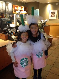 Starbucks costume Coffee Costume, Halloween Costumes Adult, Teacher Halloween Costumes, Starbucks Diy, Best Friend Halloween Costumes