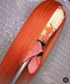 Front Lace Wigs Orange Color Silky Straight/Wave Human Hair Human Virgin Hair, Colored Wigs, Long Wigs, Orange Hair