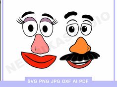 an image of two cartoon faces with different expressions