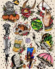 The Best Tattoo Ideas Leg Sleeve Tattoo Men Ideas American Traditional, Traditional Harry Potter Tattoo Sleeve, Harry Potter Tattoos Flash, Old School Colored Tattoo, New School Color Tattoo, Colour Sleeve Tattoo Men, Colored Flash Tattoos, Traditional Colored Tattoos, Colourful Tattoo Ideas For Men