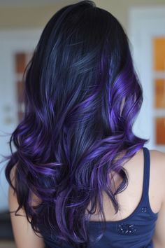 Midnight Purple hair is a mesmerizing choice for those daring to make a bold statement. See more options below. Purple Black Hair Color, Dark Purple Ombre Hair, Light Purple Hair Color, Orchid Hair Color, Midnight Purple Hair, Purple And Black Hair, Galaxy Hair Color, Hair Color Light, Royal Blue Hair