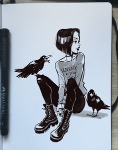 Teen Titans as actual teens Teen Titans Raven, Gabriel Picolo, A Crow, Raven Teen Titans, Beast Boy, Goth Art, Rock Punk, Gothic Art, A Drawing