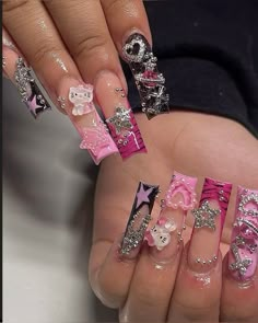 Quinceanera Nails, Westchester New York, Junk Nails, Hard Nails, Swarovski Nails, Colored Acrylic Nails, Cute Acrylic Nail Designs