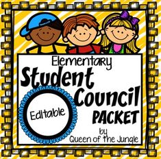 an elementary student council packet for the queen of the jungle, with three children holding a sign