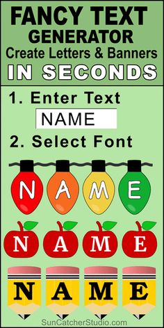 an apple themed poster with the name and number in each letter, which is also labeled