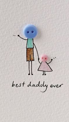 Dads Birthday Card Ideas, Father's Day Drawing, Gifts For Dad Birthday, Homemade Gifts For Dad, Birthday Card Ideas, Business Friends, Dad Birthday Card, Button Art