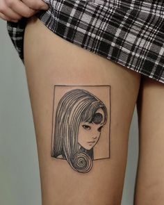 Uzumaki x Tomie x Manga x Art x Tattoo Tommie Junjito Tattoo, Junji Ito Uzumaki Tattoo, Horror Anime Tattoo, Uzumaki Tattoo Junji Ito, Aesthetic Junji Ito, Uzumaki Tattoo, Tomie Tattoo