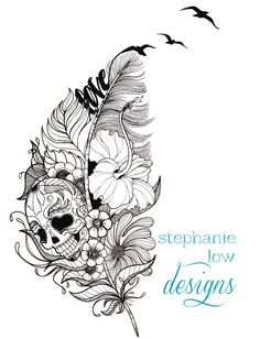 the cover art for stephanie low designs'album, with flowers and birds flying overhead