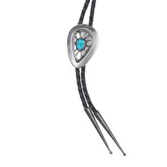 1950's Navajo silver bolo tie with turquoise 38" long with no issues. Marked or unmarked as shown in pics, weight and other measurements in pics. Sorry but my jewelry is stored in a secure location and cannot be accessed for more pictures,
videos, or measurements until sold. If you look at pictures/description your
question should be answered. Thank you so much for your time and consideration!

All precious metals are tested and guaranteed. A Native American jewelry piece referred to as "silver" Southwestern Bolo Ties With Concho For Ranch, Western Style Lariat Bolo Tie With Adjustable Length, Southwestern Concho Bolo Tie For Ranch, Western Lariat Bolo Tie With Adjustable Length, Southwestern Bolo Tie With Sliding Knot, Adjustable Silver Lariat Necklace In Southwestern Style, Adjustable Southwestern Silver Turquoise Necklace, Southwestern Lariat Bolo Ties For Ranch, Vintage Concho Lariat Jewelry