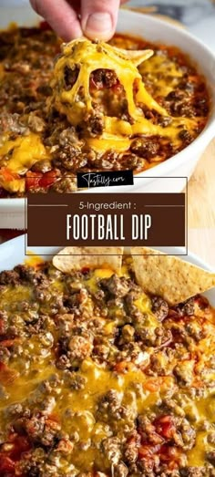 5-Ingredient Football Dip: Ready In 35 Minutes Easy Dinner Dips, Football Game Dip Ideas, Best Tailgate Dips, Cheese Dip In Cast Iron Skillet, Healthier Football Food, Taco Dip For Party, Philadelphia Eagles Tailgate Food, Football Game Dips Crock Pot, Recipes Using French Onion Dip