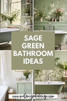 sage green bathroom ideas with text overlay