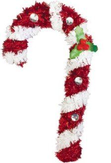 a red and white christmas candy cane decoration