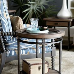 Austin Round End Table - Chapin Furniture Accent Tables For Living Room, Entrance Table Decor, Wood Floor Colors, Banquette Seating In Kitchen, Entrance Table, Metal End Tables, Round Accent Table, Round End Table, Guest Room Decor