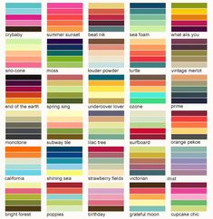 the color chart for different shades of paint