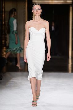 Christian Siriano Spring/Summer 2020 Look 8 Fashion Campaign, Minimalist Dresses, Bustier Dress, Night Wear, White Party