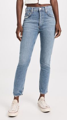 Fast Free Shipping & Free Returns on AGOLDE Riley Long High Rise Straight Jeans at Shopbop. Shop new arrivals from AGOLDE at Shopbop.com Outfit Boots, High Rise Straight Jeans, Agolde Jeans, Jeans Outfit, Denim Design, Blue Fabric, Straight Jeans, Stretch Denim, New Arrivals