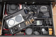 the contents of a camera are neatly organized