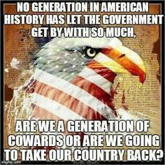 an eagle with the american flag on it's head and text that reads, no generation