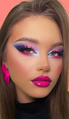 Colorful Eyeshadow Palette, Festival Make Up, Vibrant Makeup, Bold Makeup Looks, Bright Makeup, Rave Makeup, Rainbow Makeup, Palette Ideas, Grl Pwr