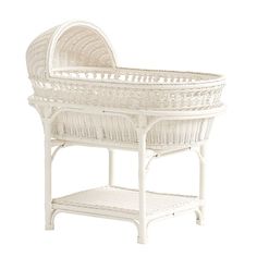 Keep your newborn close and comfortable in our vintage-inspired wicker bassinet. The natural rattan is tightly woven over a mahogany wood frame, creating a timeless design with exceptional strength and stability. The included mattress pad provides the support they need for restful sleep, and the bassinet lifts out of the base for carrying anywhere you go. Set on four locking casters, the base rolls smoothly and has a sturdy shelf for nursery essentials. HOW IT IS CONSTRUCTED Expertly crafted fro Pottery Barn Kids, Baby Bassinet, New Furniture, Fitted Crib Sheet, Bunk Beds, Mattress Pad, Crib Mattress, Baby Crib, Crib Sheets