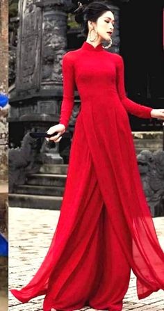 Brand New High Quality Vietnamese Ao Dai.  Fast/Free Priority shipping (1-3 days delivery) via USPS. Size  Bust/Chest  Waist S32in/81cm28in/70cm M34in/86cm29in/74cm L36in/91cm30in/76cm XL38in/97cm33in/84cm 2XL40in/102cm35in/89cm 3XL41in/104cm36in/91cm 4XL43in/109cm38in/97cm 5XL44in/112cm40in/102cm 6XL46in/117cm42in/107cm Ao Dai Length is 55-56 Pants Length is 44in Please note:  Almost all Ao Dai have some sewing Chalk Marks because these are Brand New, unwashed Ao Dai.  Gently hand wash the area Red Ao Dai, Ao Dai Modern, Vietnamese Wedding Dress, Dress With Pants, Ao Dai Vietnamese, Vietnamese Ao Dai, Indochine Style, Vietnamese Clothing, Vietnamese Wedding