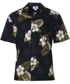 Ka Pua Aloha Shirt Black Pacific Legend Couples Clothes, Easy Wear Dresses, Red And Black Shirt, Hawaiian Fabric, Sarong Dress, Business Casual Shirts, Hawaii Usa, Hawaiian Outfit, Tropical Shirts