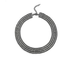 "Rhinestone Collar Necklace, Chunky Necklace, Statement Necklace, Bridal Necklace, Wedding Necklace, Choker Necklace, Gunmetal, Gift, B5249NA * Measurement: Approx. 42cm(16.5\") long with 6cm(2.5\") extension and lobster closure * Materials: - Brass Chain - Crystal Cup Chain * Metal Plating Color: Gunmetal * Lead and nickel free * No return or refund for this \"Made To Order\" item Check out more chain necklace from this link https://www.etsy.com/hk-en/shop/nloiscrafts?ref=seller-platform-mcnav& Rhinestone Collar, Front Back Earrings, Bold Necklace, Necklace Bridal, Necklace Chunky, Necklace Wedding, Bib Necklaces, Necklace Choker, Necklace Statement