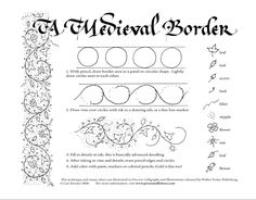 the medieval border pattern is shown in black and white