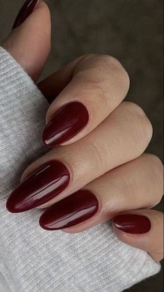 Cherry Wine Nails, Red Nail Varnish, Shellac Nails Fall, Deep Red Nails, Wine Nails, Maroon Nails, Cherry Wine, Pumpkin Nails