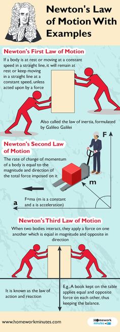 an info sheet describing newton's law of motion with examples