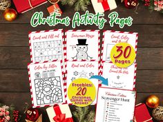 christmas activity pages for kids to print out and use on their own holiday cards or gifts