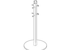 a line drawing of a coat rack