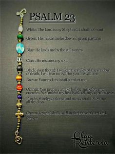 Psalm 23 bracelet with meaning of it Psalm 23 Bracelet, Bijoux Fil Aluminium, Prayer Bracelet, Church Crafts, Psalm 23, Bible Crafts, Sunday School Crafts