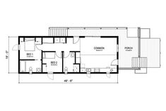 the floor plan for a small house with two levels and an upstairs living area on one side